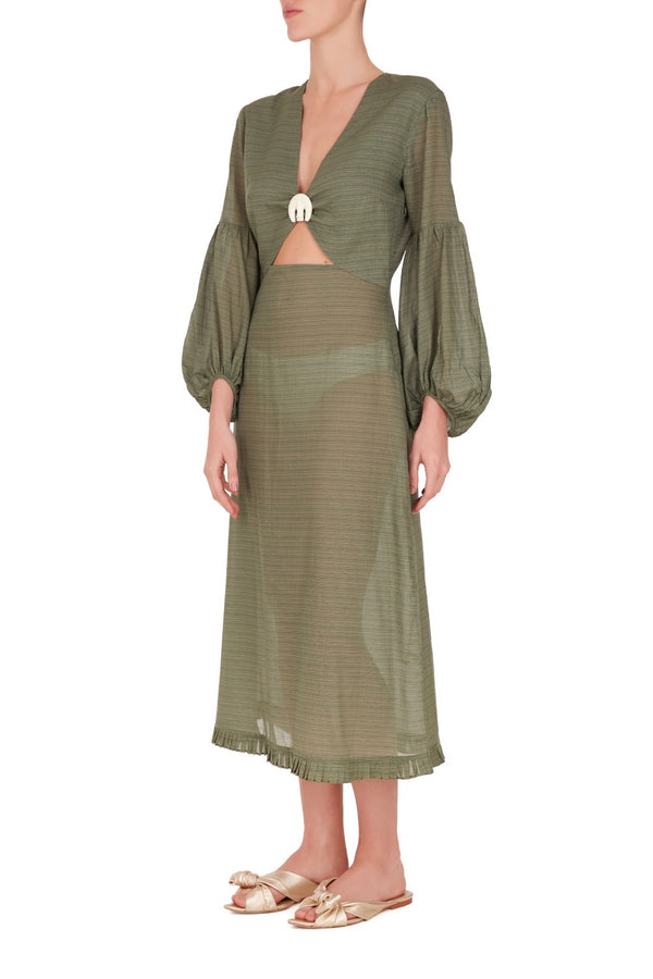 adriana degreas Masque Long Sleeved Long Dress