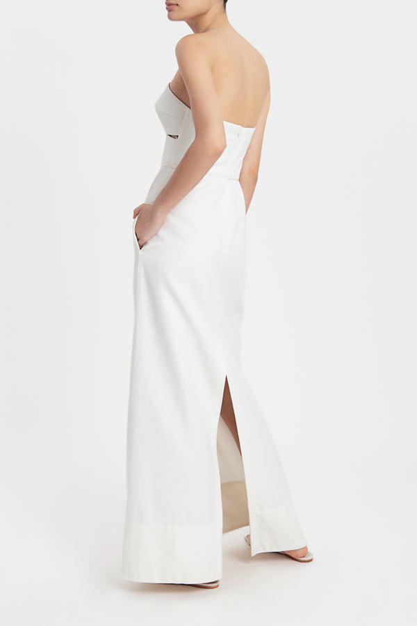 Adriana Degreas Matelasse Strapless Long Dress