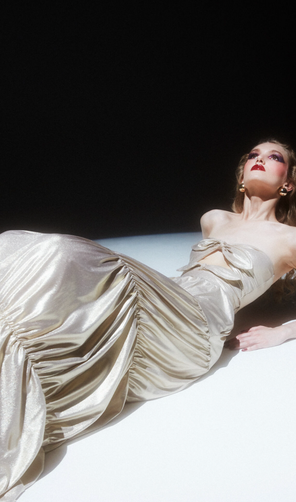 adriana degreas Metallic Frilled Long Skirt