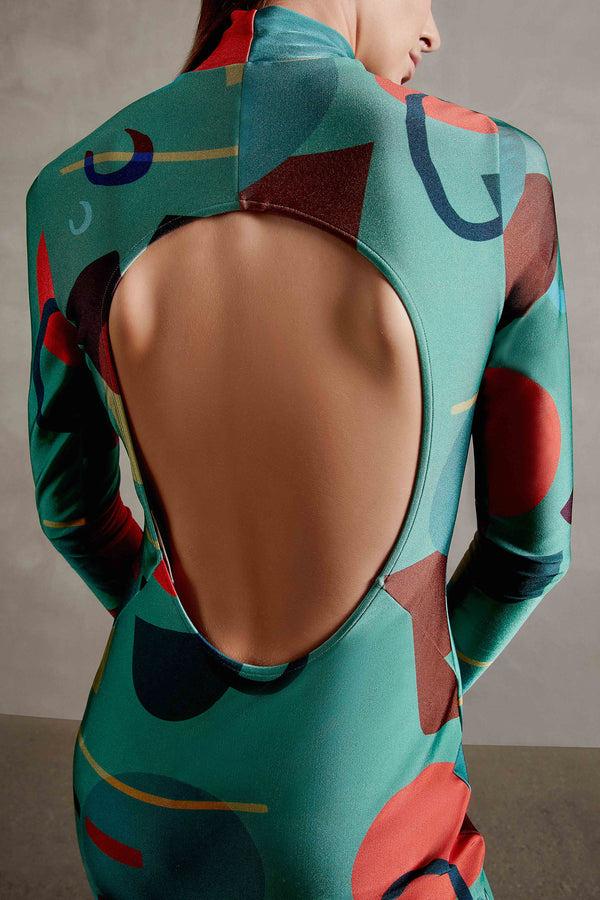 Adriana Degreas Modernism Open-Back Long Dress