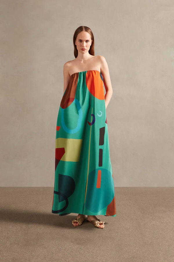 Adriana Degreas Modernism Strapless Long Dress