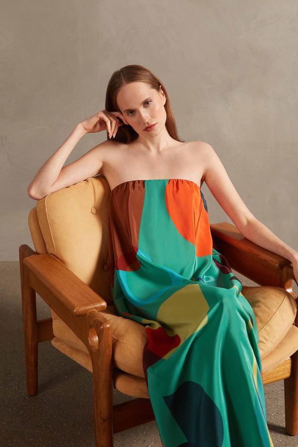 Adriana Degreas Modernism Strapless Long Dress