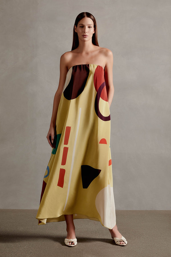 adriana degreas Modernism Strapless Long Dress