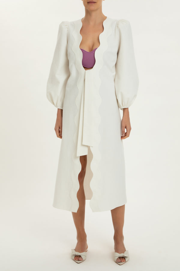 Adriana Degreas Moves Puff-Sleeved Midi Robe