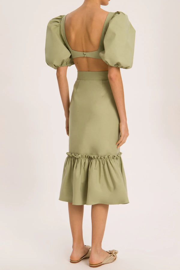 Adriana Degreas Muguet Solid Skirt With Ruffles