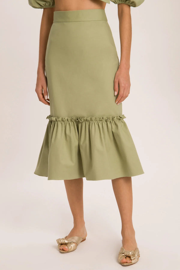Adriana Degreas Muguet Solid Skirt With Ruffles