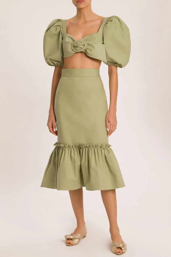 adriana degreas Muguet Solid Skirt With Ruffles