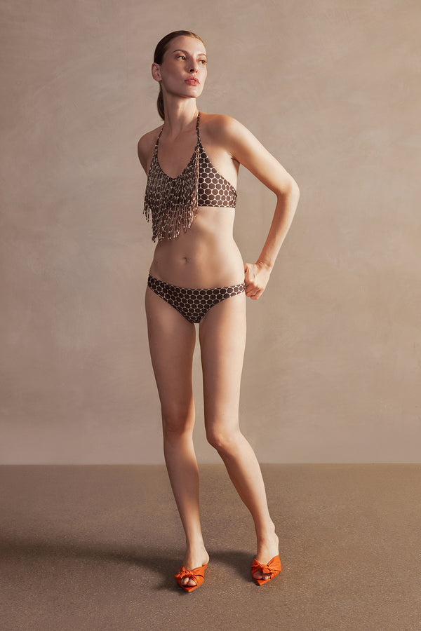 Adriana Degreas New Pois Fringe Halterneck Bikini