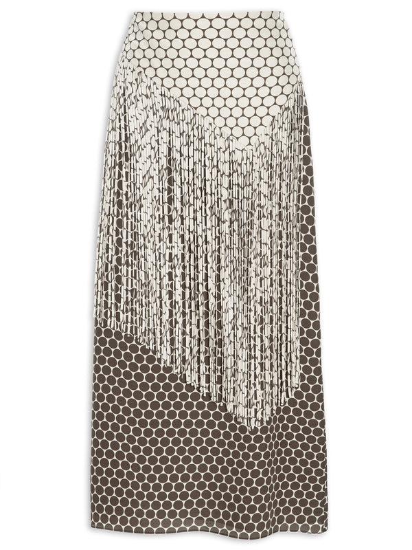 Adriana Degreas New Pois Fringe Midi Skirt