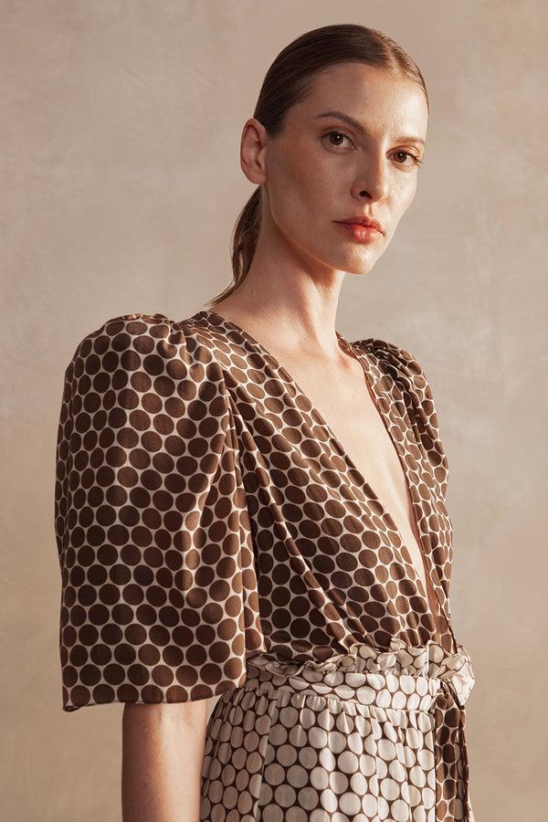 Adriana Degreas New Pois Front Slit Long Dress