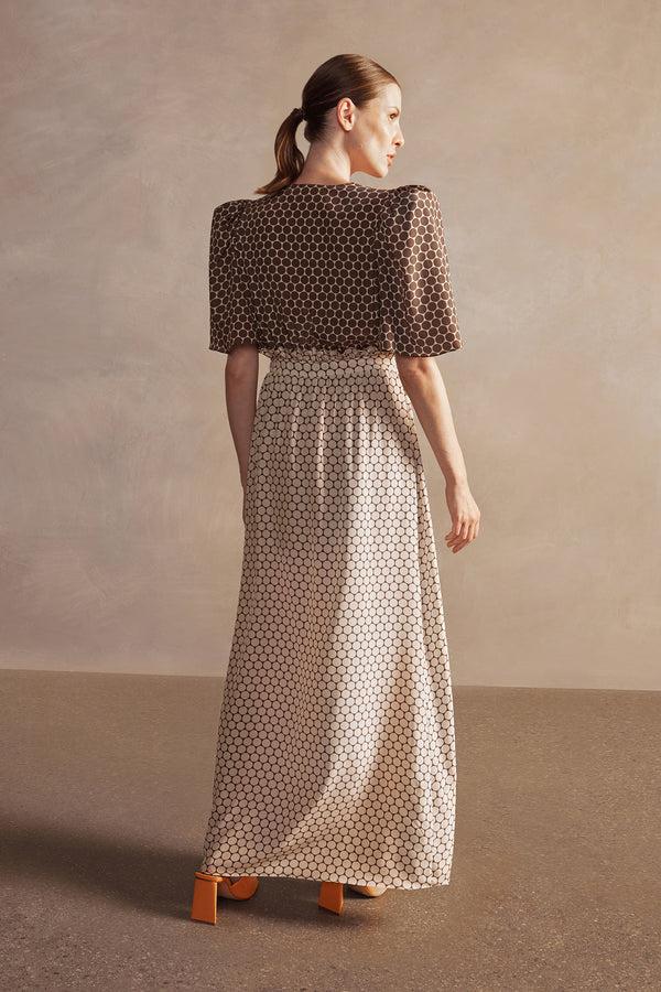Adriana Degreas New Pois Front Slit Long Dress