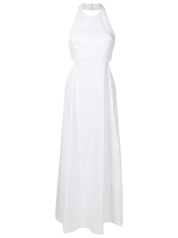 Adriana Degreas Off-White Solid Cotton Long Dress