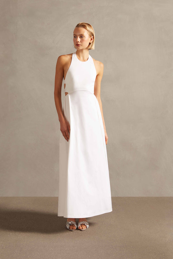 adriana degreas Off-White Solid Cotton Long Dress