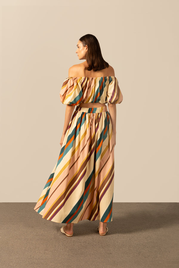 Adriana Degreas Organic Stripes Long Skirt