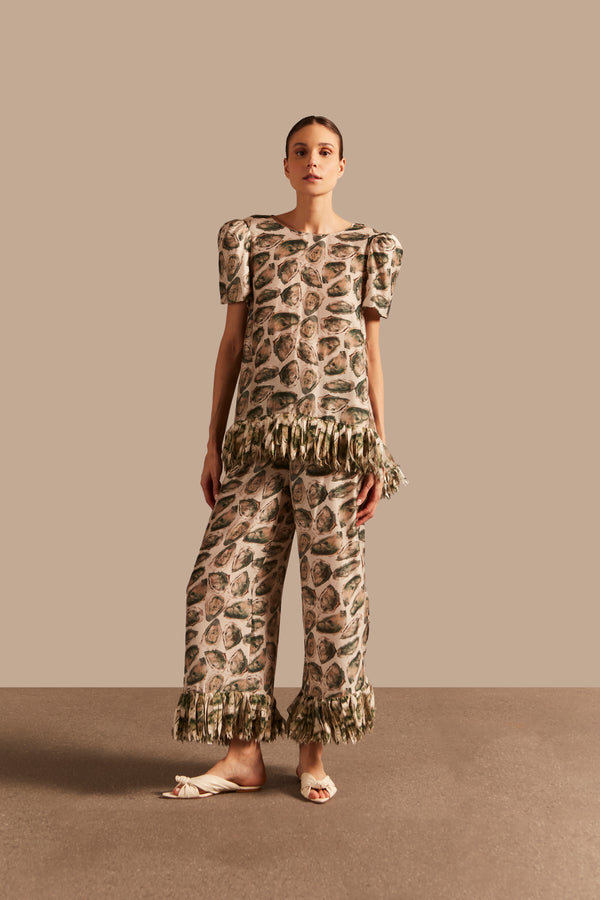 adriana degreas Oysters Fringes Shirt