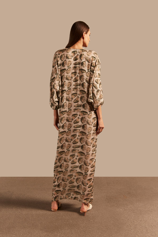 Adriana Degreas Oysters Long Kaftan With Knot