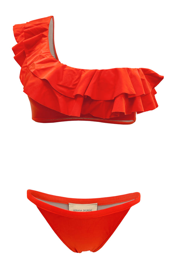 adriana degreas Palm Tree One Shoulder Bikini