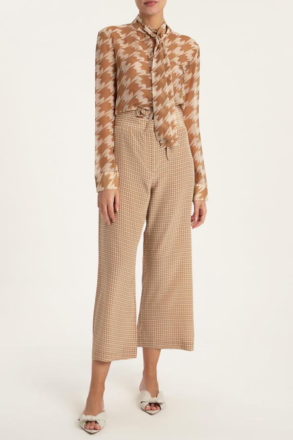 Adriana Degreas Pied De Poule Shirt With Tie