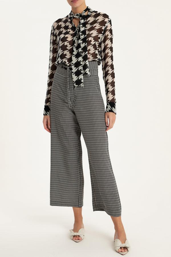 Adriana Degreas Pied De Poule Shirt With Tie