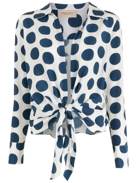 Adriana Degreas Pois Compose Shirt With Knot