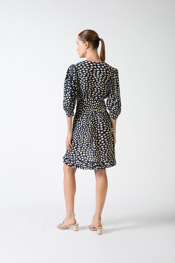 adriana Degreas Pois Plunge-Neck Short Dress