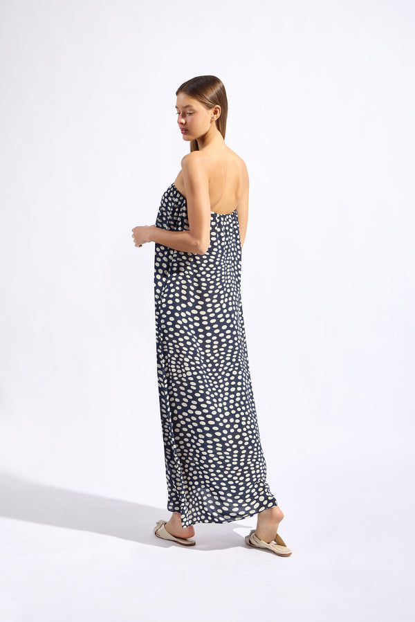 Adriana Degreas Pois Strapless Long Dress
