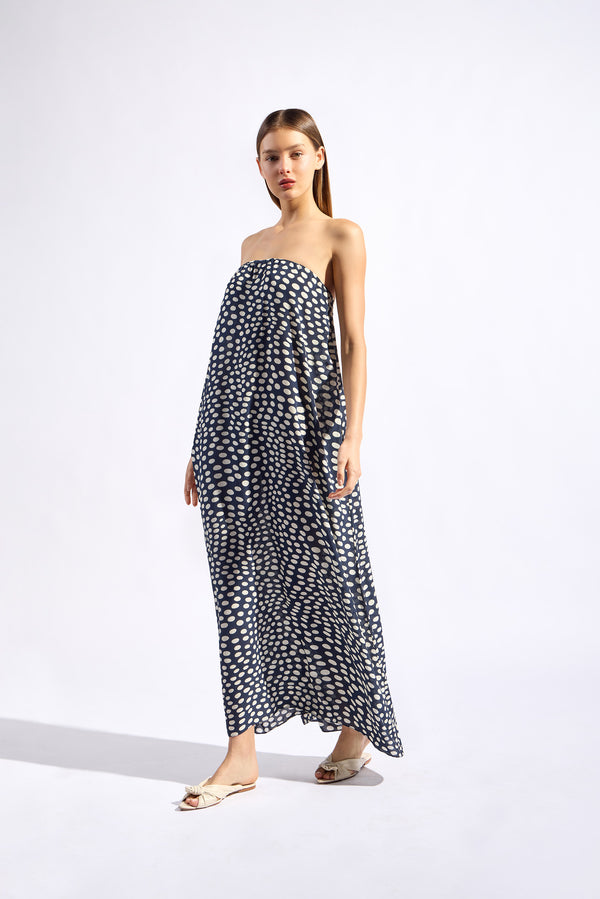 adriana degreas Pois Strapless Long Dress