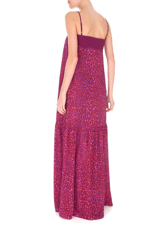 Adriana Degreas Pomegranate Long Dress With Straps