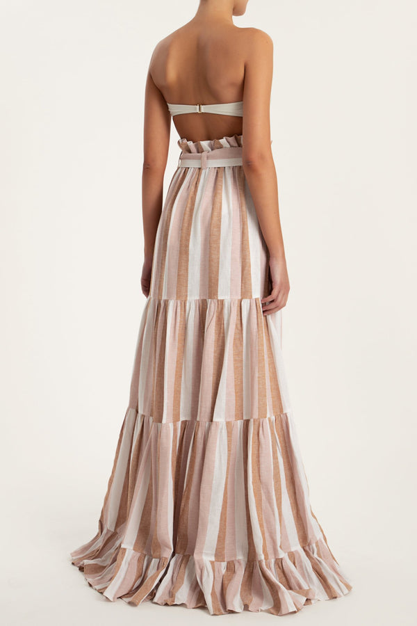 Adriana Degreas Porto Striped Clochard Long Skirt