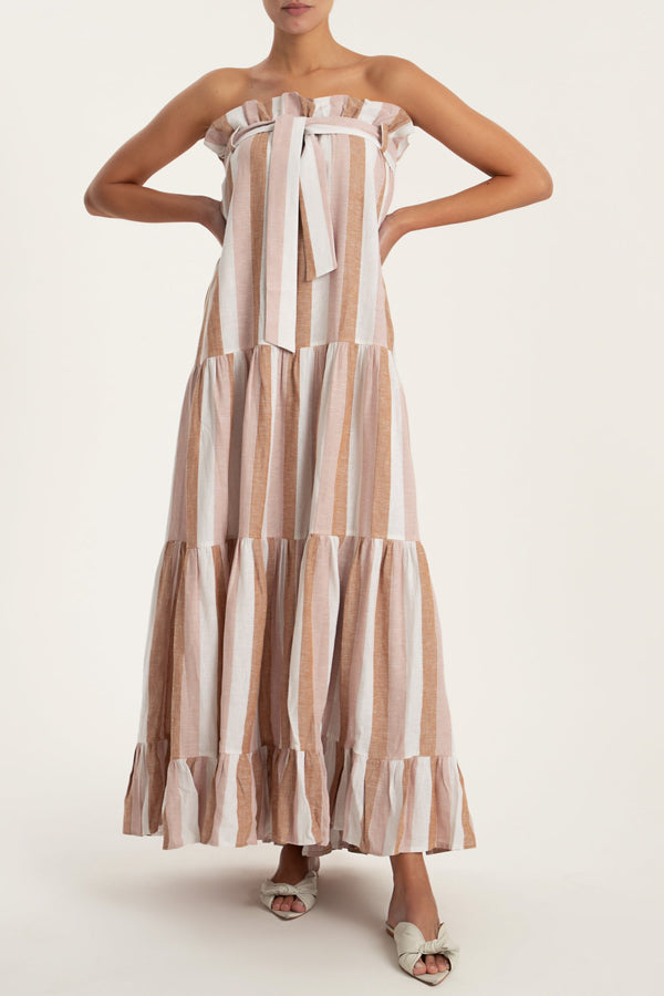 Adriana Degreas Porto Striped Clochard Long Skirt