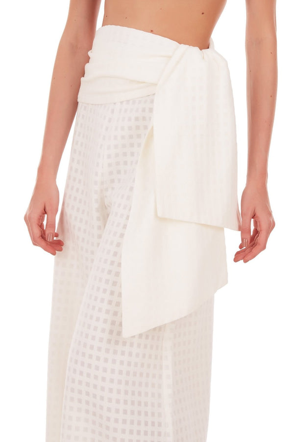 Adriana Degreas Porto Wide Leg Pants With Sash