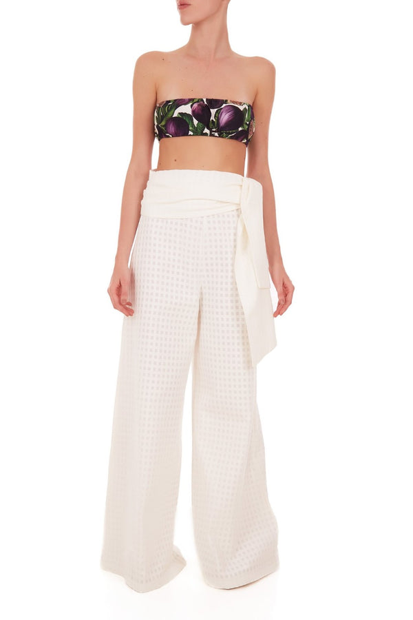 adriana degreas Porto Wide Leg Pants with Sash