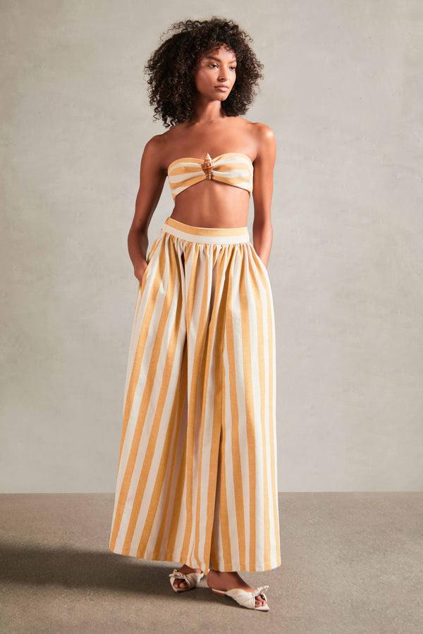 adriana degreas Riviera Striped Long Skirt