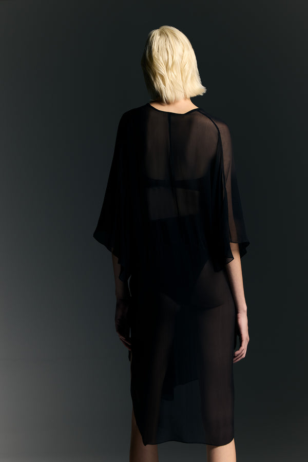 Adriana Degreas Ruched Sheer Mini Dress