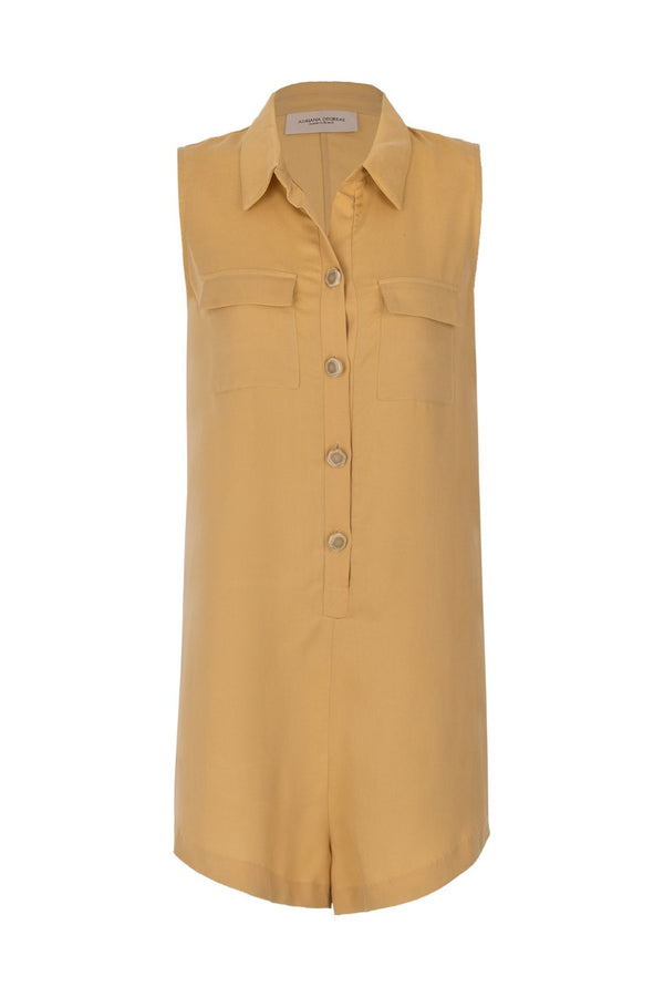 Adriana Degreas Safari Solid Playsuit With Pockets