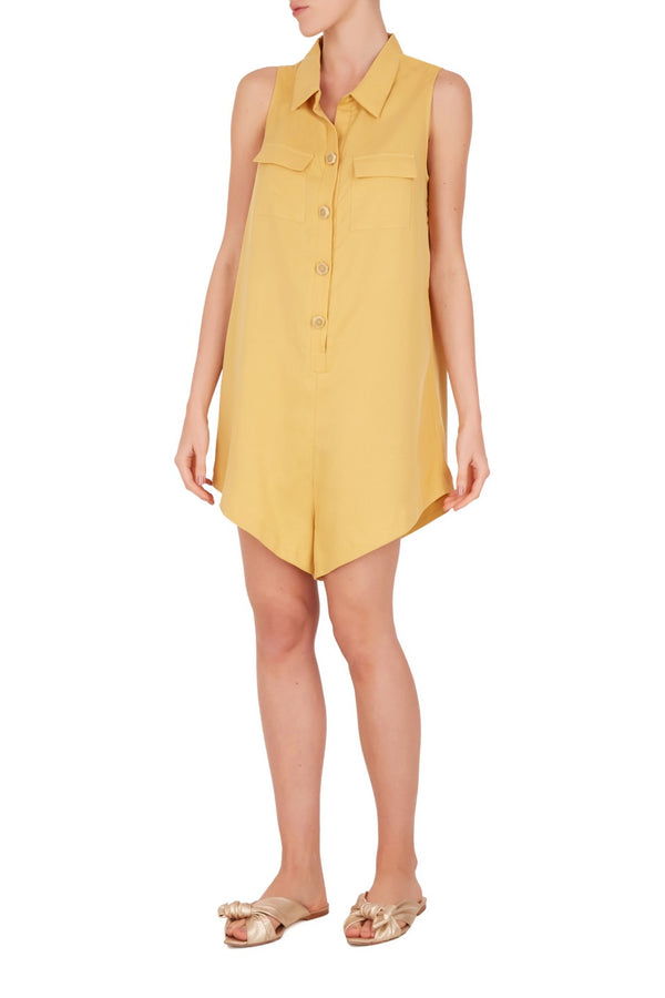 adriana degreas Safari Solid Playsuit with Pockets