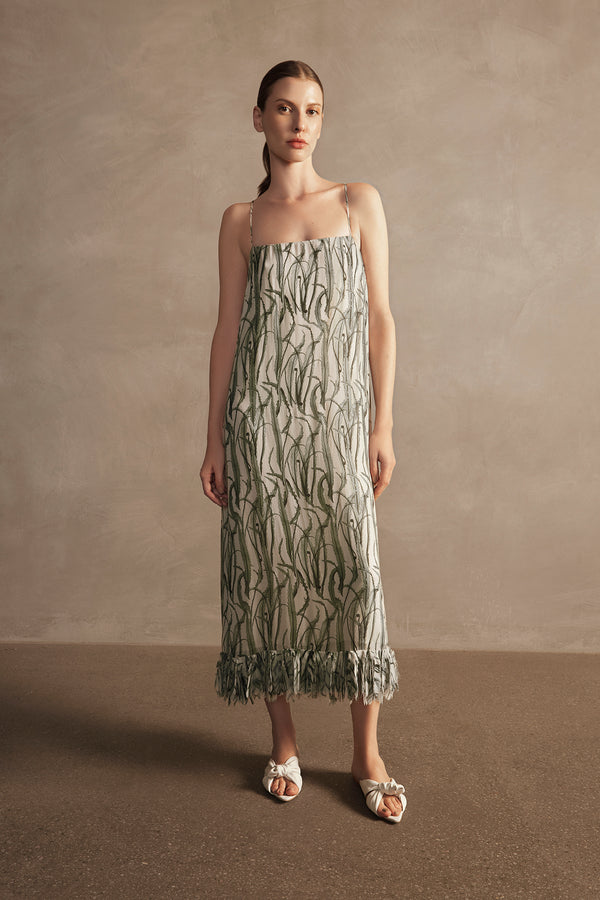 adriana degreas Samambaia Fringes Midi Dress