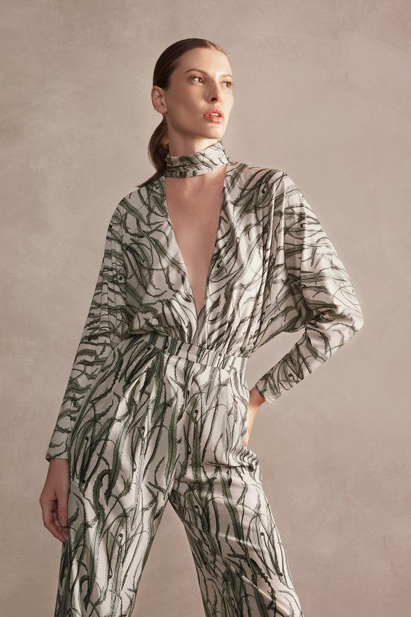 Adriana Degreas Samambaia High-Leg Choker Swimsuit