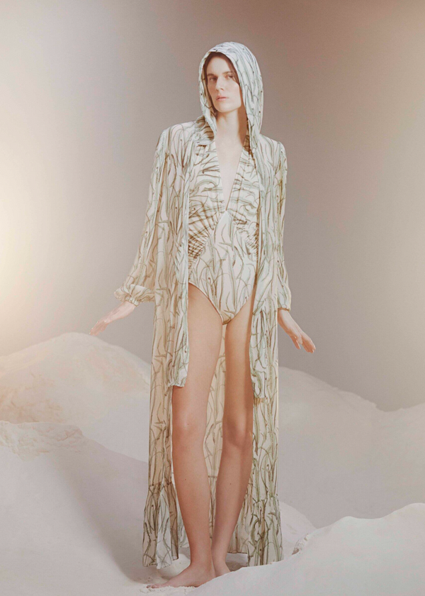 Adriana Degreas Samambaia Hooded Long Robe