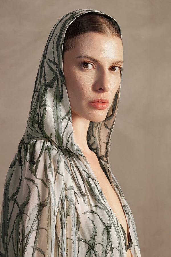 Adriana Degreas Samambaia Hooded Long Robe