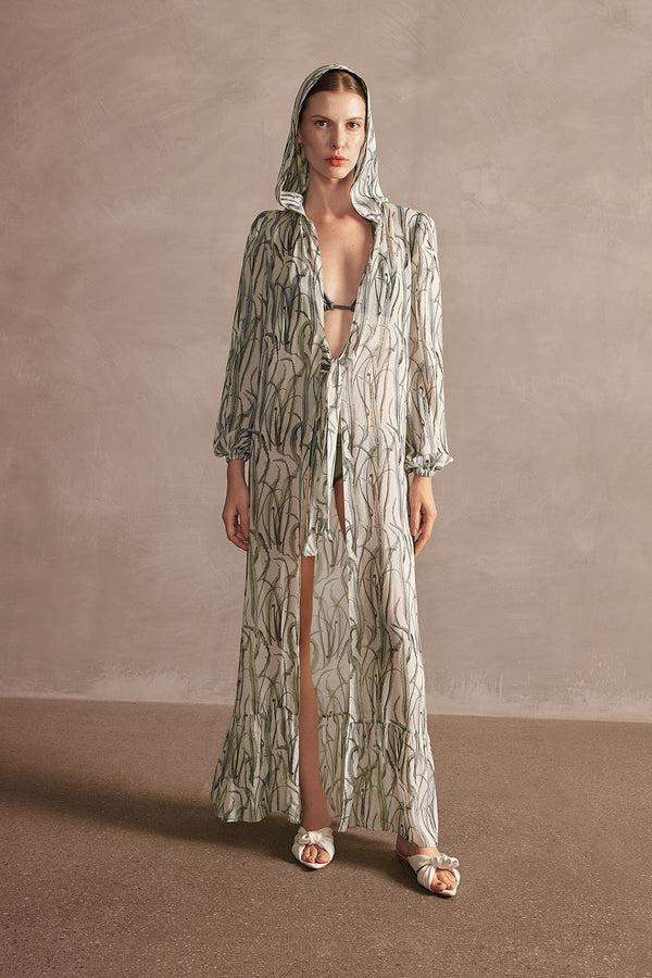 Adriana Degreas Samambaia Hooded Long Robe