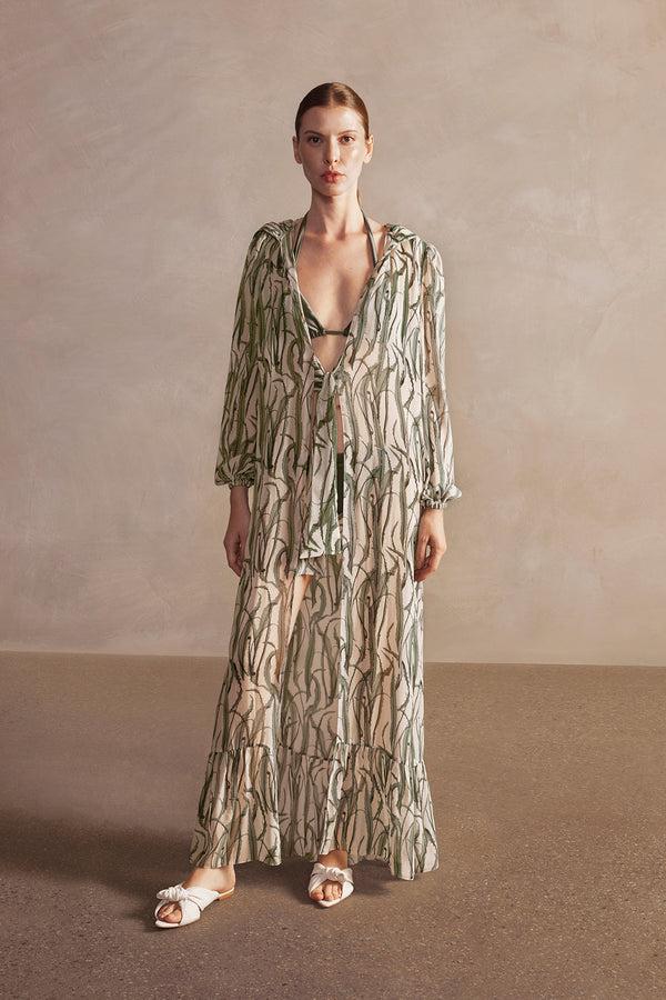 adriana degreas Samambaia Hooded Long Robe