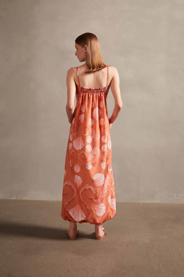 Adriana Degreas Seashell Frilled Long Dress