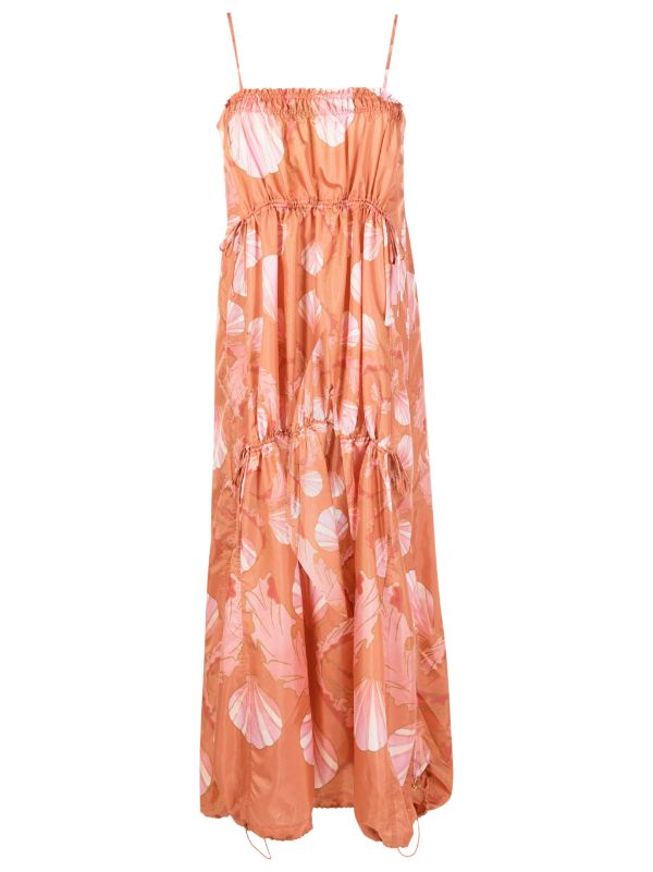 Adriana Degreas Seashell Frilled Long Dress