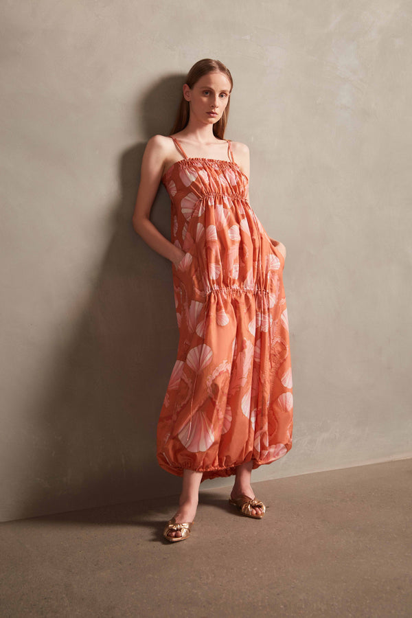 adriana degreas Seashell Frilled Long Dress