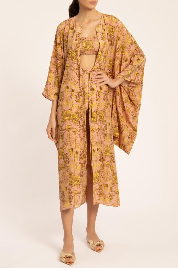 adriana degreas Seashell Midi Robe With Knot