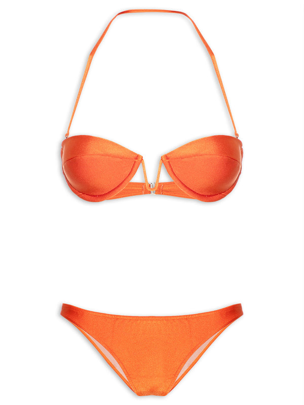 Adriana Degreas Seashell Solid Strapless Bikini