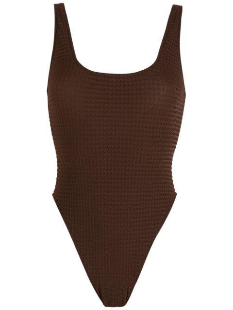Adriana Degreas Seersucker Swimsuit With Straps