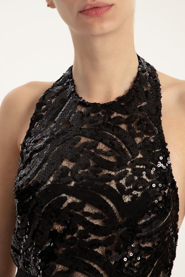 Adriana Degreas Sequin Matching Top And Bottom Set