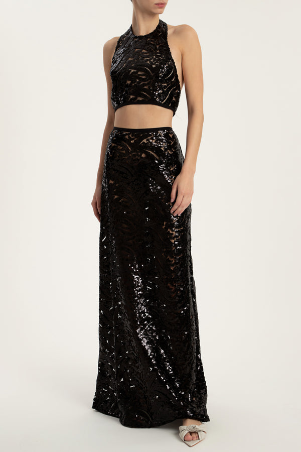 Adriana Degreas Sequin Matching Top And Bottom Set